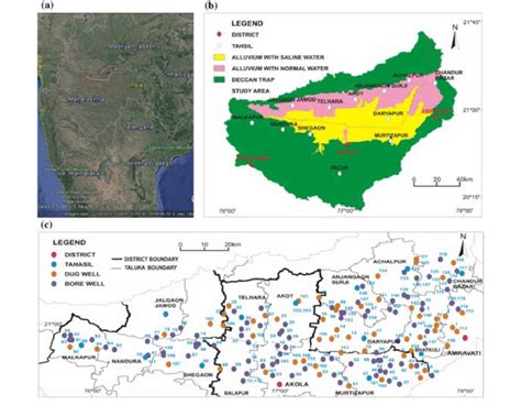 (a) Location of Purna river basin in regional set-up, (b) spatial ...