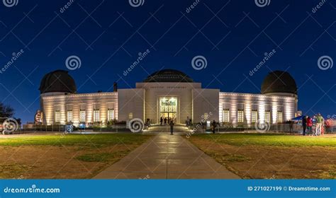 Griffith Observatory at Night Editorial Stock Image - Image of hour ...