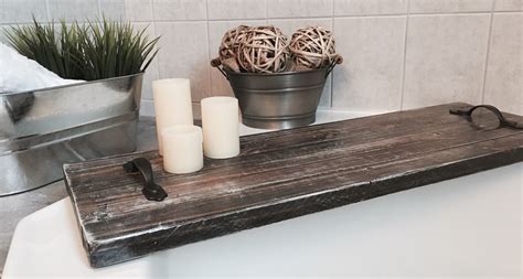 Rustic Bath Caddy with distressed white | Rustic bath, Bath caddy, Bath