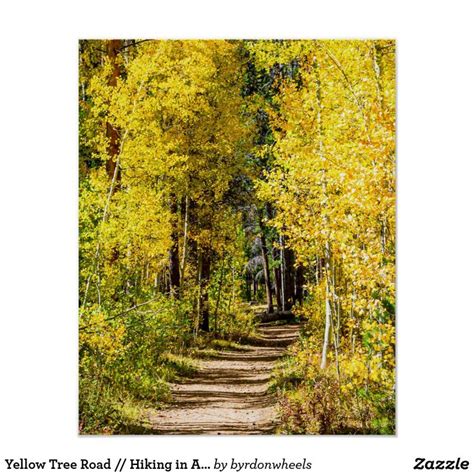 Yellow Tree Road // Hiking in Autumn Poster | Zazzle | Winter landscape photography, Yellow tree ...