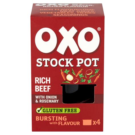 OXO Rich Beef Stock Pots 4 x 20g (80g) | Gravy, Stock Cubes & Stuffing ...