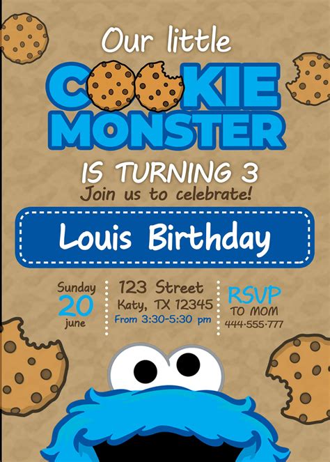 Printable Cookie Monster Birthday