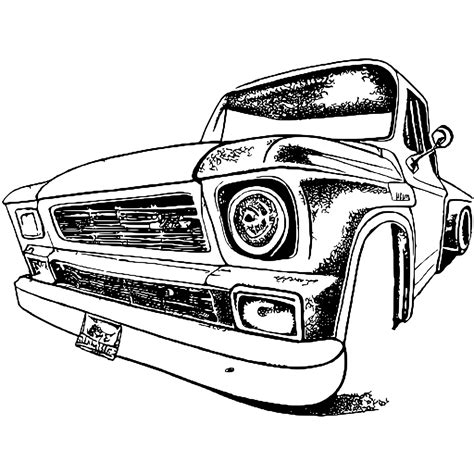 1965 Chevy Step Side Pickup Truck Coloring Page · Creative Fabrica