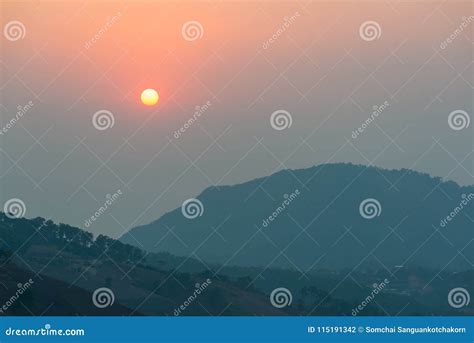 Mountain view with sunrise stock photo. Image of beautiful - 115191342