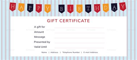 Happy Birthday Gift Certificate