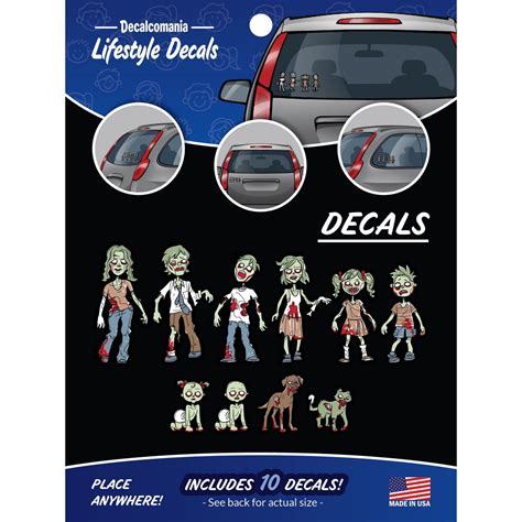 Zombie Family Stickers Car Decals - Set of 10 Build Your Own Family ...