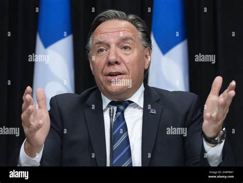 Quebec Premier Francois Legault responds to reporters questions during ...