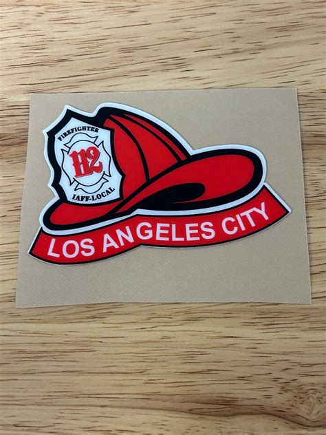 LOS ANGELES CITY FIRE DEPARTMENT STICKERS UV LAMINATE HELMET LAFD LA ...