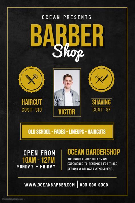 Barber Shop Ad Poster Template