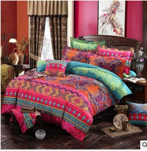 Free Shipping! Bohemian Boho Duvet Cover Set Colorful Striped Exotic ...