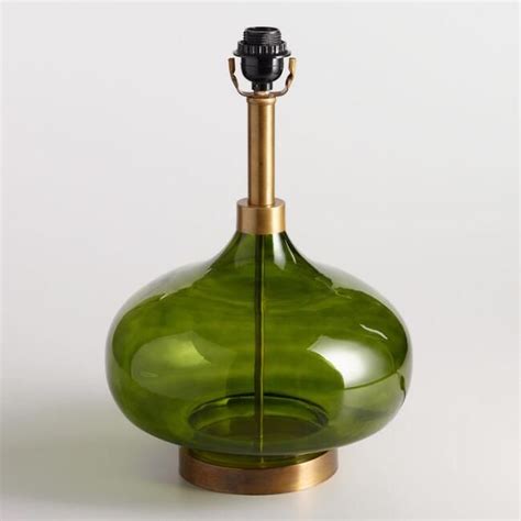 Green Glass Teardrop Halsey Table Lamp Base - v2 Green Table Lamp, Green Lamp, Table Lamp Base ...