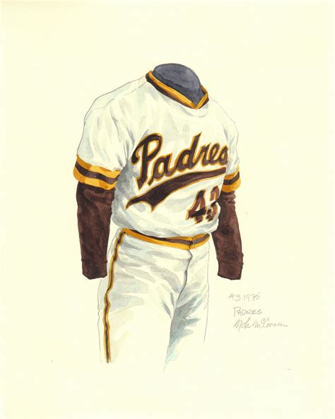 MLB San Diego Padres 1975 uniform original art – Heritage Sports Art