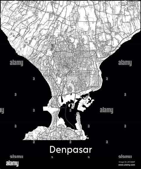 City Map Asia Indonesia Denpasar vector illustration Stock Vector Image ...