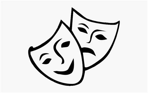 Drama Mask Theatre Transparent - Theatre Masks Clipart, HD Png Download - kindpng