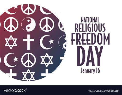 National religious freedom day january Royalty Free Vector