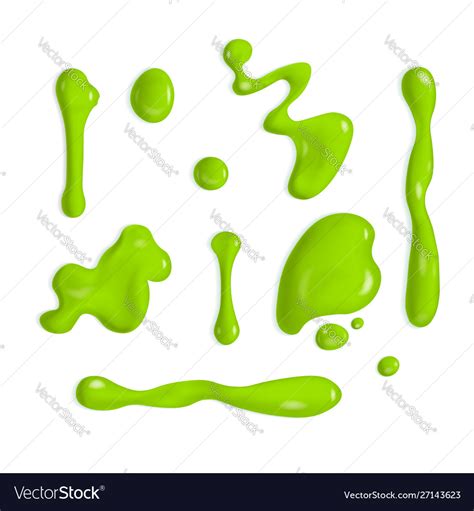 Different realistic slime drops set Royalty Free Vector