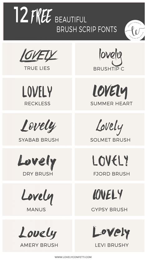 12 beautiful free brush script fonts | Lovely Confetti