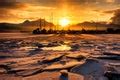 Free Stock Photo 12508 frozen sunset 1 | freeimageslive