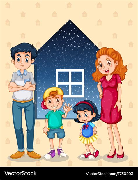 A family with four members Royalty Free Vector Image