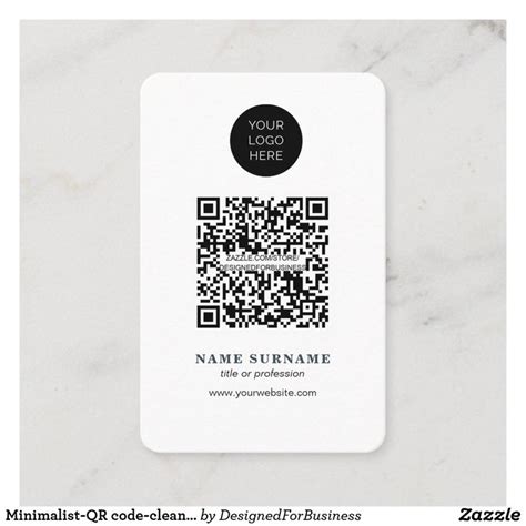 Minimalist-QR code-clean simple professional Business Card | Zazzle | Business card design ...