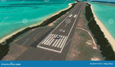 Areal View of Agatti Island Airport Lakshadweep, Graphic Image Stock ...