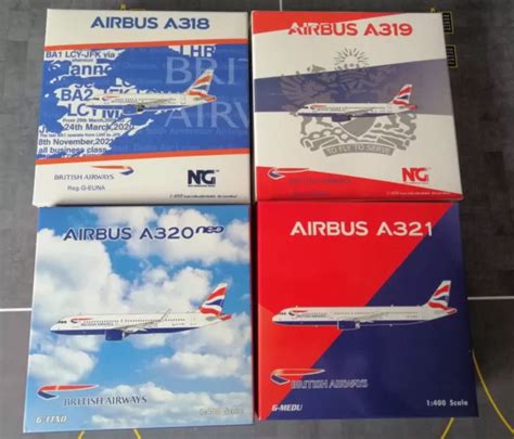 BRITISH AIRWAYS AIRBUS A320 FAMILY QUAD SET 1/400 by NG & Phoenix. BRAND NEW $244.06 - PicClick