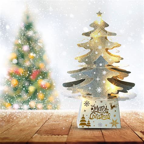 Ounabing Christmas Decorations Mini Desktop Christmas Tree Ornaments Shiny Christmas Tree With ...