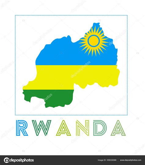 Logo Rwanda Carte Rwanda Avec Nom Drapeau Pays Illustration Vectorielle image vectorielle par ...