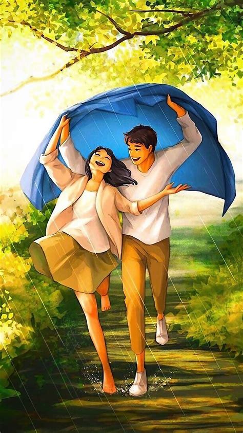 Boy And Girl Love, Couple Running In The Rain, love, caring, HD phone wallpaper | Peakpx