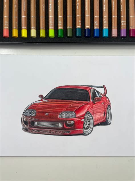 Toyota Supra Mk4 Poster Realistic Car Drawing Print Gift Wall Decoration - Etsy