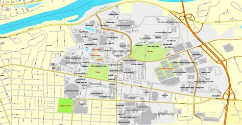 Tuscaloosa, Alabama, US printable vector street City Plan map, full ...