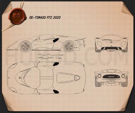 De Tomaso P72 2020 Blueprint - Hum3D