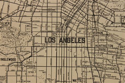 Vintage Map Los Angeles California Original 1935 by PastOnPaper