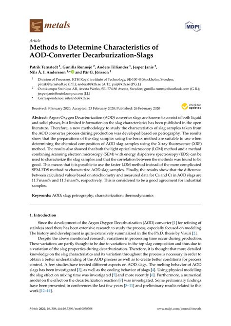 [PDF] Methods to Determine Characteristics of AOD-Converter Decarburization-Slags