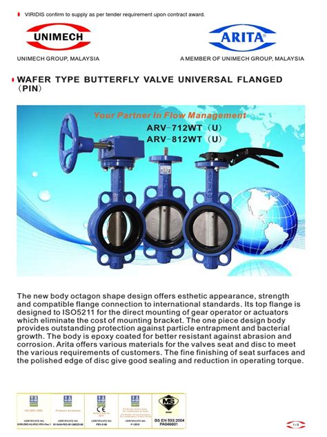 Butterfly Valve Datasheet | PDF | Valve | Steel