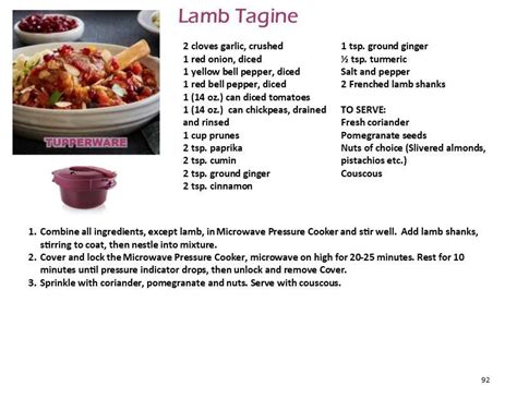 Tupperware Pressure Cooker Recipes, Microwave Pressure Cooker, Lamb ...