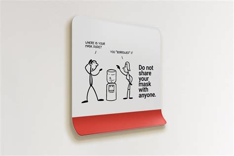 Covid signage for offices - 3 families with humor - Rezonant Design