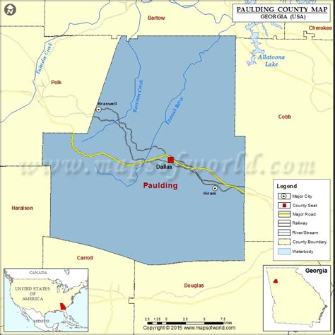 Paulding County Map, Map of Paulding County Georgia