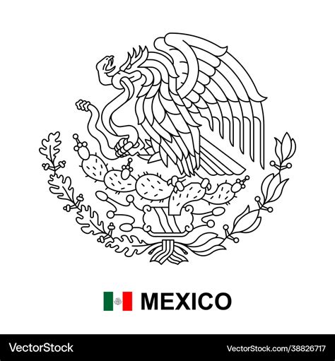 Mexican Flag Eagle Outline