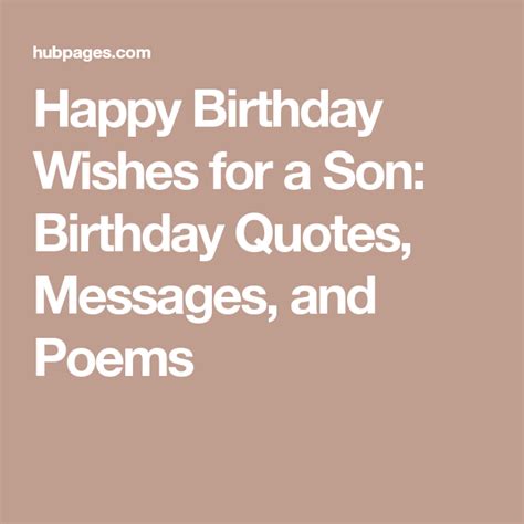 Happy Birthday Wishes for a Son: Birthday Quotes, Messages, and Poems ...