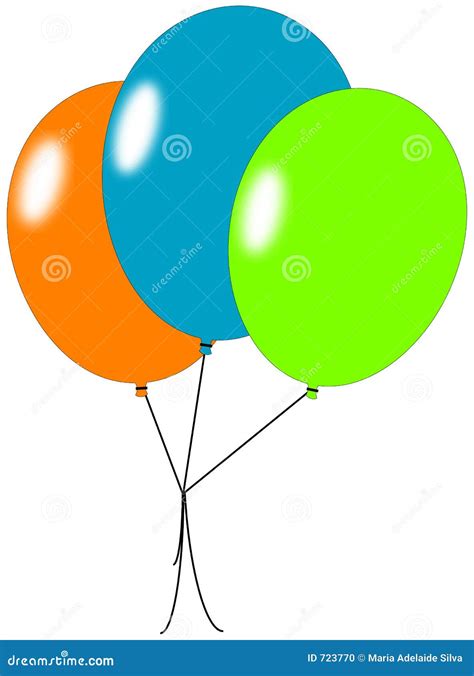 Three balloons stock illustration. Illustration of bunch - 723770