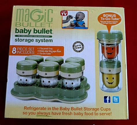 Magic Bullet Baby Bullet Storage System 3 Food Containers 1 to Go Tube ...