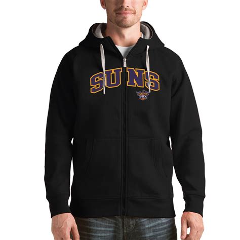 Men's Phoenix Suns Antigua Black Victory Full Zip Hoodie