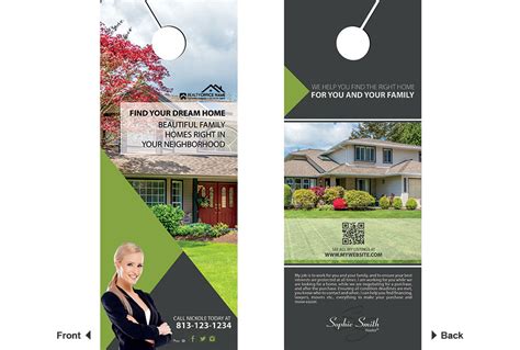 Real Estate Door Hanger Template | Realtor Estate Door Hanger Template