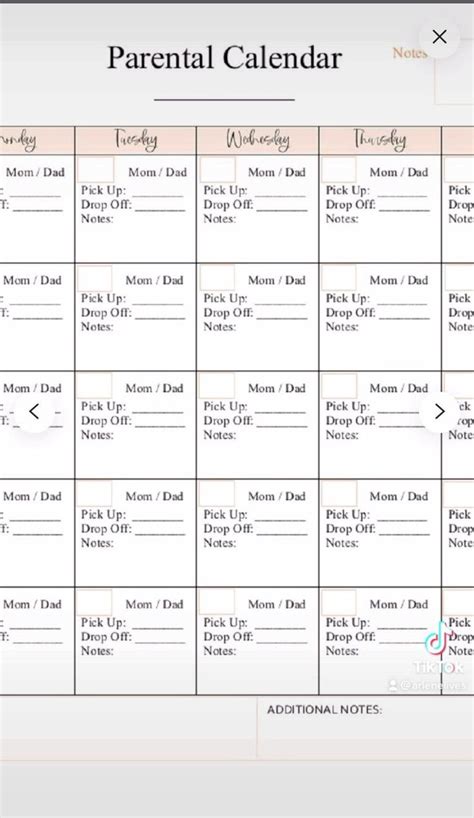 Co Parenting Schedule Template