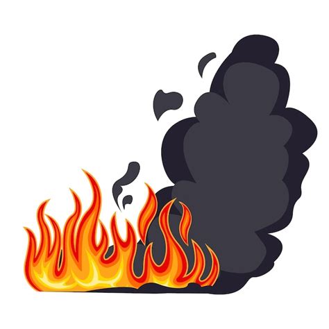 Premium Vector | Fire with smoke vector simple illustration isolated on ...