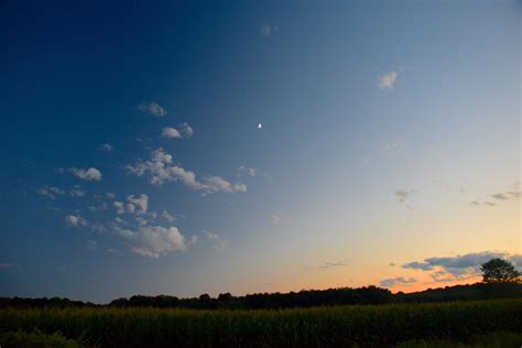 Free Images - sunset moon sky nature