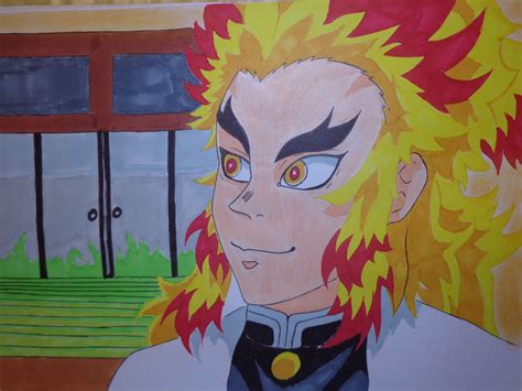 Kyojuro Rengoku Drawing-Demon Slayer-Kimetsu No Yaiba | Drawings, Slayer, Demon