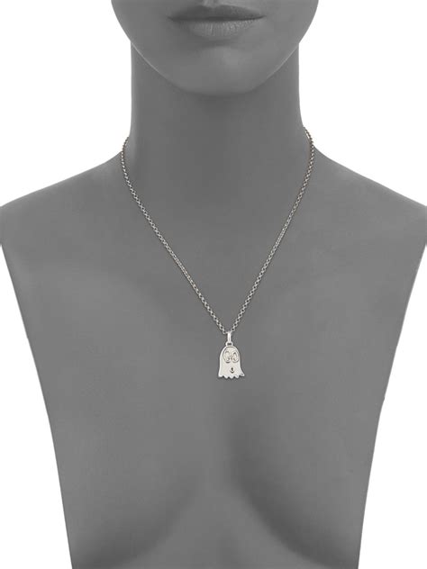 Gucci Ghost Sterling Silver Ghost Pendant Necklace in Metallic - Lyst