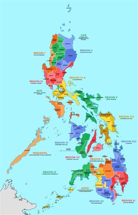 A clickable map of the Philippines exhibiting its 17 regions and 81 ...